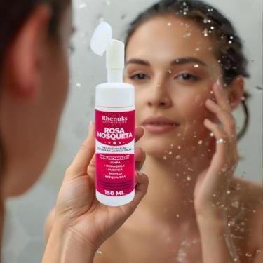 Imagem de Mousse Micelar Facial Rhenuks Rosa Mosqueta 150ml  Limpeza e Hidrataçã