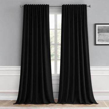 Imagem de Conjunto de cortinas MIULEE Black Blackout 244 cm de comprimento e 2 p