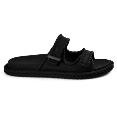 Imagem de Sandália Papete Slide Anatômica Leve Macia Confortável Tira Ajustável Trançada Resistente-Feminino