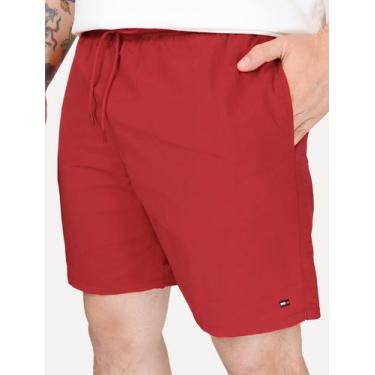 Imagem de Short Tommy Hilfiger Masculino Regular Fit Medium Drawstring Vermelho,