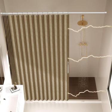 Imagem de Cortinas de chuveiro AJAZZ Magnéticas Dobráveis Poliéster Marrom