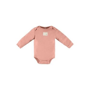 Imagem de Body Manga Longa em Ribana para Bebê Unissex Nature Up Baby, Rosa, M