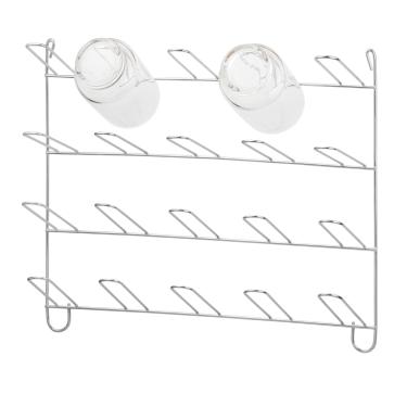 Imagem de Porta Copos Suporte Suspenso de Parede Escorredor de 20 Lugares Cromado