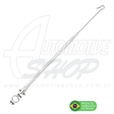 Imagem de Antena Corta Pipa Moto Retrati Retrovisor Aço Inox Zincda M8