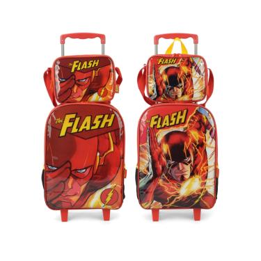 Imagem de Kit Mochila Rodas Lancheira Infantil Flash Luxcel IC37832FM