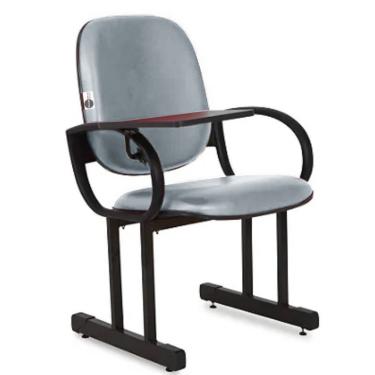 Imagem de 01 Cadeira Escolar para Auditório e Escolas com Prancheta Linha Dallas Auditório Cinza