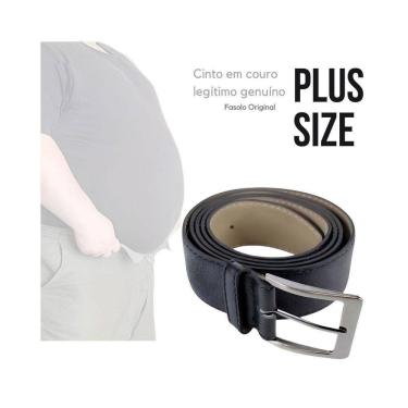 Imagem de Cinto Masculino Fasolo Couro Legítim Plussize - Marrom - 130