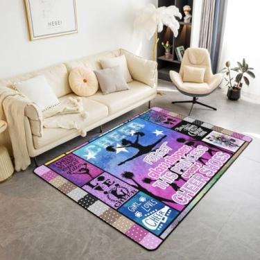 Imagem de Tapete de área de torcida 10 x 12 cm tapetes de líder de torcida para sala de estar quarto para filha menina dançarina de torcida tapete decorativo estilo princesa tapete de chão