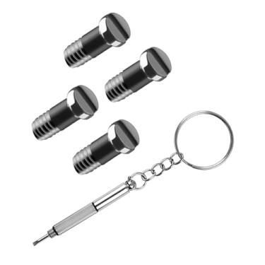 Imagem de Glintbay Conjunto de 4 peças de parafusos planos e 1 peça de chave de fenda multifuncional para óculos de sol RayBan RB8313/RB8313/RB3483/RB3364/RB3549/RB3569