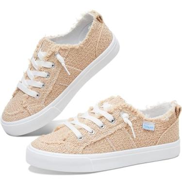 Imagem de Obtaom Tênis feminino Play Fashion branco lavado e lona leopardo sem cadarço, Tonelada leve, 40