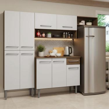 Imagem de Armário De Cozinha Completa 229cm Rustic-branco Emilly Madesa 016