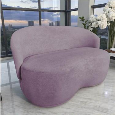 Imagem de Namoradeira Decorativa Beatriz Orgânica Veludo Rosê - Mansão Decor