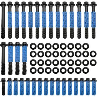 Imagem de SDYYDS Conjunto de parafusos de cabeça de cilindro 134-3601 com arruela compatível com motores Chevy SBC 262 265 283 302 305 307 327 350 400 substitui 672036001742