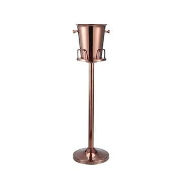 Imagem de baldes de gelo Balde de gelo com suporte, recipiente aço inoxidável para cubos, ideal para garrafas vinho, champanhe ou cerveja(Rose gold)