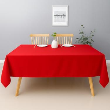 Imagem de Toalha de Mesa Retangular Oxford 8 Lugares Decorativa para Festa Restaurante e Buffet (Vermelho)
