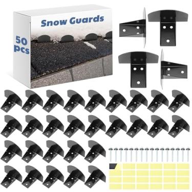 Imagem de Yaocom 50 peças de proteções de neve, telhados de aço inoxidável, paradas de neve, evitam o acúmulo de gelo deslizante com junta adesiva e parafusos para telhados de metal, suprimentos de inverno de