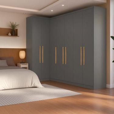 Imagem de Guarda-roupa Modulação de Canto com Puxadores Mdf Paris - Maxel