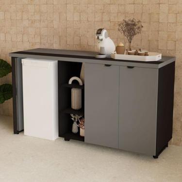 Imagem de Aparador Frigobar Embutir Esquerdo Armário 2 Portas com Pés em Metal C