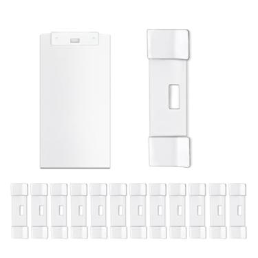 Imagem de Clipes cegos de metal branco de 12 peças, 4 x 0,55 cm, abas verticais de reparo para fixação de persianas verticais em quartos, escritórios e espaços de aluguel