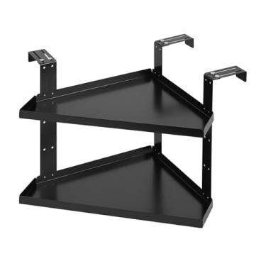 Imagem de AFXGUSD Prateleira de Canto para Cubículo de Escritório com Ganchos, Organizador de Armazenamento para Estátuas, L