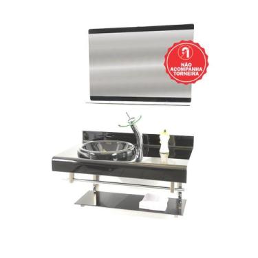 Imagem de Gabinete de Vidro 90cm para banheiro Alemanha - EKASA, Grafite