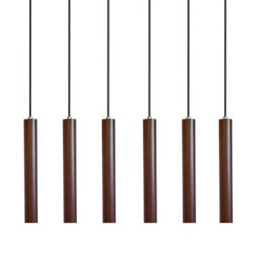 Imagem de Kit 6 Pendente Luminária Tubo Marrom 30 Cm - AZ Casa Decor