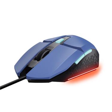 Imagem de Mouse Com Fio Gamer Trust GXT 109P Felox, ABS, UBS 2.0, 6 Botões, DPI 6.400, Azul