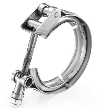Imagem de WYSIWYKA Braçadeira de banda V de liberação rápida de 3,5 polegadas, aço inoxidável 304, para tubo de escape turbo, sistemas de escape de troca de caminhonete Ford de corrida