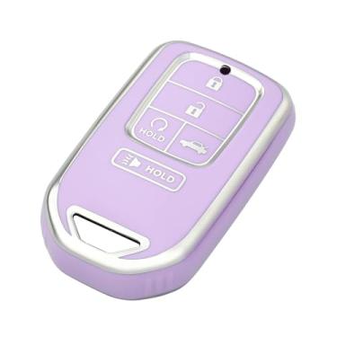 Imagem de Capa para chave Honda, capa de proteção total de TPU macio para Honda Accord Civic CRV Pilot Ridgeline Odyssey Passport Smart Remote Key Holder Acessórios de carro (5 botões)