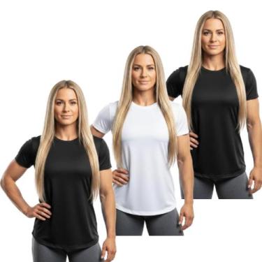 Imagem de Kit 3 Camisetas Femininas Manga Curta Dry Fit Trendixx  Leveza e Alta 