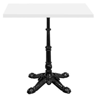 Imagem de Base De Mesa Apus Em Ferro Preto 75 Cm (alt) Tampo Mdp Quadrado Branco 80cm (larg) X 2,5 Cm (alt)