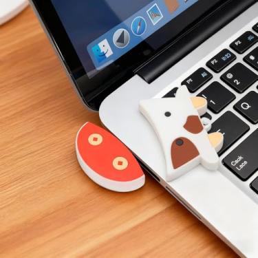 Imagem de Pen Drive USB de 32 GB, dispositivo externo de armazenamento de dados, animal fofo, perfeito para presentear familiares e amigos (vaca)