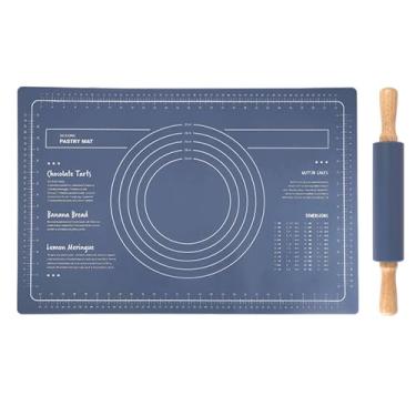Imagem de Tapete de Massa Silicone Rodillo Antiaderente Tamanho Grande Medição Grau Alimentar Fácil Limpar Lavável na Máquina Lavar Louça Ideal para Pizza Biscoitos Massas Tapetes Balcão