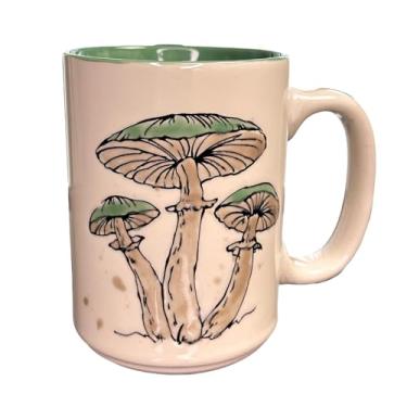 Imagem de Caneca de cogumelo de 425 g para amantes de plantas, novidade canecas de café e chá de cerâmica presente para mulheres e homens, lavável na lava-louças no micro-ondas