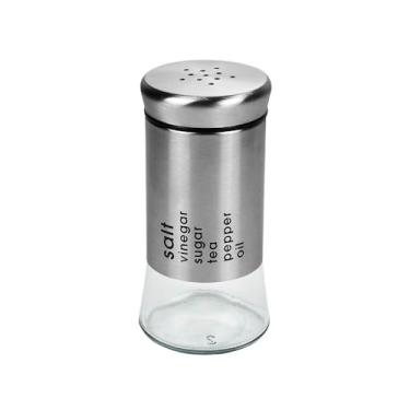 Imagem de Saleiro/pimenteiro em Vidro e Metal 100ml Temperos Multiuso