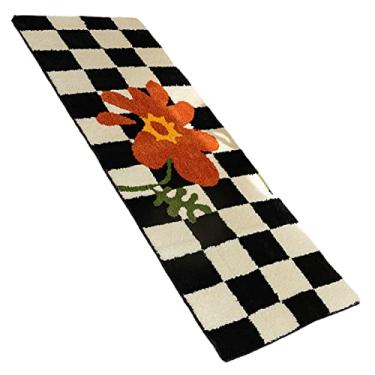 Imagem de Zhjvihx Tapete Corredor, Preto Branco Xadrez Estilo Vintage Tapete Corredor 40x120cm Macio e Confortável para Casa (40x120cm)