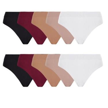 Imagem de Kit 10 Calcinha Lupo Básica Adulto Clássica Poliamida 40300, Sortido, 