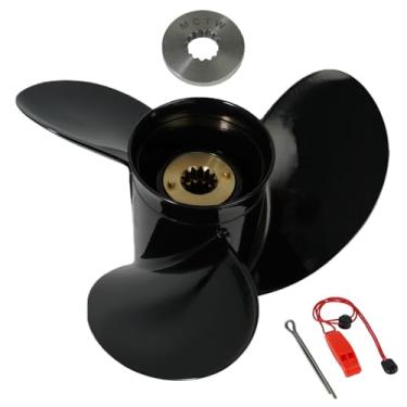 Imagem de QIKIRUO Hélice de 10 3/8x14 para motores Mercury 25/30/35/40/45/50/55/60/70/75hp, acessórios externos de alumínio com 13 estrias de atualização OEM, RH