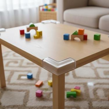 Imagem de Pacote com 10/20 protetores de canto - protetores de canto transparentes para móveis de mesa, protetores de borda de impermeabilização para escadas de janela de mesa