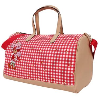 Imagem de Bolsa esportiva feminina Strawberry Shortcake, vintage, guingão vermelho