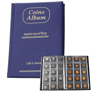 Imagem de scdxzr Álbum de coleção de moedas, 150 bolsos, livro de coleção de moedas de qualidade de arquivo para colecionador, estojo de armazenamento, capas de colecionar, suprimentos organizadores para moedas