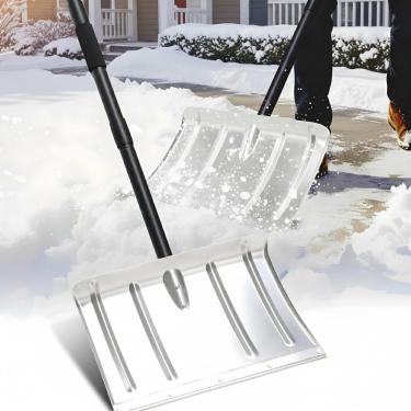 Imagem de Pá de neve para garagem – Empurrador de neve ergonômico de 170 cm com cabo longo, lâmina de alumínio reforçada sem queda, pás grandes resistentes para remoção de neve, para garagem em casa, calçada