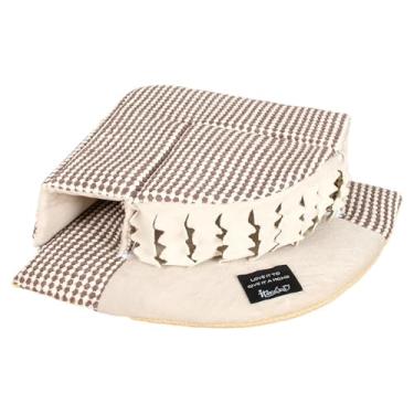 Imagem de predolo Esconderijo portátil para porquinho-da-índia com cortinas, acessório macio para gaiola, túnel para pequenos animais, ideal para esquilos e furões, Bege