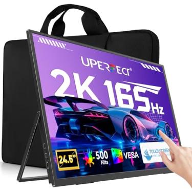 Imagem de UPERFECT Monitor portátil 2K de 24,5 polegadas, tela sensível ao toque, monitor de jogos de 165 Hz, tela grande IPS rápida de 0,1 ms, suporte ajustável de 180° integrado/VESA, segunda tela USB-C HDMI