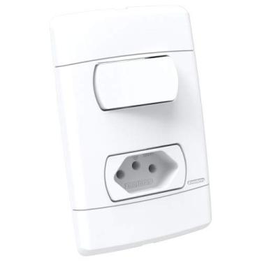 Imagem de INTERRUPTOR NEO SOTTILE 1 TECLA SIMPLES E TOMADA 20A BRANCA