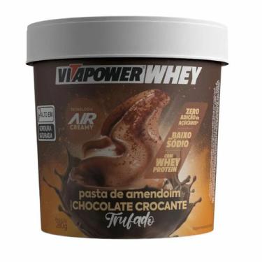 Imagem de Pasta de Amendoim com Whey (600g) - Vitapower, Chocolate Crocante Truf