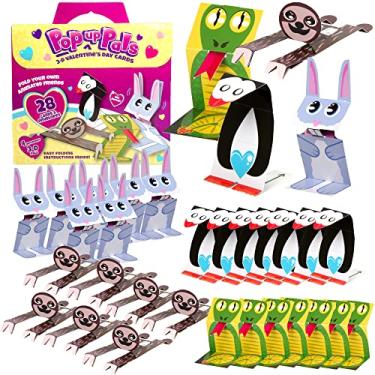 Imagem de SCS Direct Set of 24 Cards for Kids Classroom - 3D Origami Crafts for Kids School - Each Gift Includes a DIY Animal Paper Craft & Card for Boys and Girls Classroom Exchange