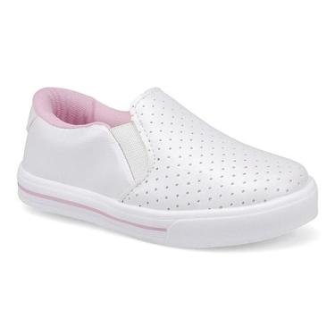 Imagem de Tênis Feminino Infantil Slip On Metalizado Pérola - Pequito, 23, Branc