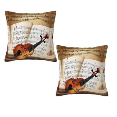 Imagem de Borboleta e violoncelo - Fronha decorativa com zíper, fronha de seda hipoalergênica, para casa e viagem, presente para qualquer ocasião, 51 x 50 cm