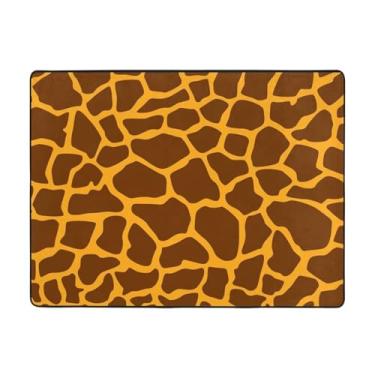 Imagem de ZERAOKE Tapete de área com estampa de girafa 48 x 63 polegadas, lavável na máquina com suporte antiderrapante, tapetes macios para sala de estar, quarto, entrada, quarto de crianças, decoração de casa